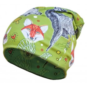 Obojstranný čiapka TETRAO s potlačou zelený les pre dospelých - 