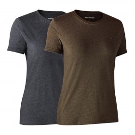 DEERHUNTER Ladies Basic 2-pack T-Shirt - dámske tričká dvojbalenie (3 - <P>Ľahké dámske tričká - dvojbalenie, v melanžovom prevedení, okrúhlym výstrihom a s emblémom Deerhunter, ktoré sa hodí do každého vonkajšieho šatníka, je jemné k pokožke, má mäkký, pohodlný tvar a tvar. </P>
<P>Dámske tričko s okrúhlym výstrihom a vyhrnutým rukávom je ideálne na vytvorenie ležérneho štýlu spojeného s džínsami a šortkami, alebo, keď sa chladnejšie dni nezvrství pod obľúbenou košeľou alebo svetrom Deerhunter. </P>
<UL>
<LI>Tričko Mélange s logom 
<LI>Pohodlný ženský strih O-krk 
<LI>Malý výklopný rukáv 
<LI>Zloženie 80% Bavlna / 20% Polyester 
<LI>Farebné prevedenie 572 - Brown Leaf Melange</LI></UL>