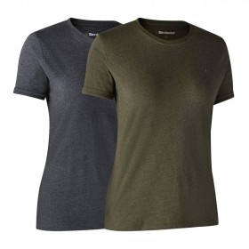 DEERHUNTER Ladies Basic 2-pack T-Shirt - dámske tričká dvojbalenie (3 - <P>Ľahké dámske tričká - dvojbalenie, v melanžovom prevedení, okrúhlym výstrihom a s emblémom Deerhunter, ktoré sa hodí do každého vonkajšieho šatníka, je jemné k pokožke, má mäkký, pohodlný tvar a tvar. </P>
<P>Dámske tričko s okrúhlym výstrihom a vyhrnutým rukávom je ideálne na vytvorenie ležérneho štýlu spojeného s džínsami a šortkami, alebo, keď sa chladnejšie dni nezvrství pod obľúbenou košeľou alebo svetrom Deerhunter. </P>
<UL>
<LI>Tričko Mélange s logom </LI>
<LI>Pohodlný ženský strih O-krk </LI>
<LI>Malý výklopný rukáv</LI>
<LI>Zloženie 80% Bavlna / 20% Polyester</LI>
<LI>Farebné prevedenie 354 - Adventure Green Melange</LI></UL>