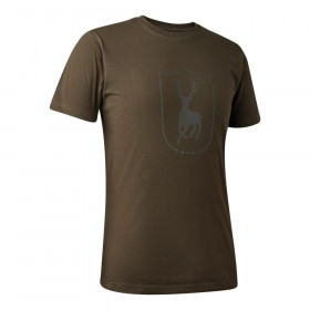 DEERHUNTER Logo T-shirt - poľovnícke tričko (L - <P>Štýlové tričko s okrúhlym výstrihom s logom Deerhunter spája minimalistický dizajn s mäkkým a pohodlným materiálom vďaka zmesi bavlny a polyesteru. Dodáva sa v rade neutrálnych farieb a klasického strihu, takže sa ľahko nosí so zvyškom vášho outdoorového a loveckého šatníka.</P>
<P></P>
<UL>
<LI>Materiál dielov 60% bavlna / 40% polyester 
<LI>OEKO-TEX® 
<LI>Farebné prevedenie: Fallen Leaf (381)</LI></UL>
