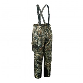 DEERHUNTER Muflon Max-5 Trousers | zimné nohavice - 

Deerhunter Muflon sú jedinečné  poľovnícke nohavice pre aktívnych lovcov  s najlepšími detailami a textíliami v rámci funkčného oblečenia. Oblečenie bolo vyvinuté pre aktívnych poľovníkov, ktorí požadujú vysokú kvalitu a komfort. Nohavice majú Thinsulate podšívku zo syntetických vlákien. Vďaka Deer- Tex ® membráne je oblečenie odolné proti vetru, nepremokavé a priedušné.
3M ™ Thinsulate ™ izolácia je mäkká, priedušná a schopná udržiavať  teplo aj za vlhka.
DEER-TEX® Membrana má výrobcom udávaných niekoľko vlastnosti: 100% odolnosť proti vetru, 100% odolnosť proti vode, 100% vzdušnosť. Membrány sa môžu prať. Technické špecifiká:  odolnosť voči vode je viac než 10.000 mm/H2O, priepustnosť vodných par je viac než 10.000 gr/m/ 24h.

Nastaviteľný elastický pás 
Odnímateľné traky 
semišové detaily  
2 predné vrecká 
1 zadné vrecko na zips 
1 vrecko na nohaviciach s okrúhlym širokým otvorom pre ľahký prístup a ďalšie vrecko na zips 
1 vrecko na ľavej strane nohavíc na zips 
pred tvarované kolená 
zips v dolnej časti nohavíc 
-15°C až +20°C
Veľkosti: 48-64
Farba: 95 - Max 5 Camo
Povrchová úprava: 100% Polyester so zdvojenou štruktúrou
Zosilnenie: 50% Nylon/ 50% Polyetylén
Membrána: Deer-Tex® Membrane
Zateplenie: 3M ™ Thinsulate ™
